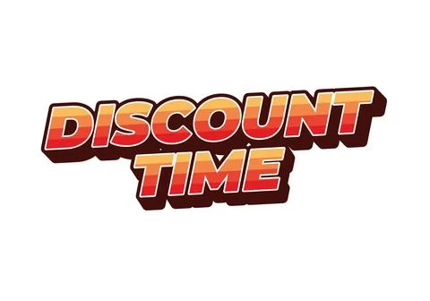 Discount time. Text effect 3D style with good colors Stock Illustration