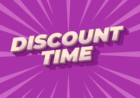 Discount time. Text effect 3D style with good colors 스톡 일러스트
