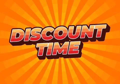Discount time. Text effect 3D style with good colors 스톡 일러스트