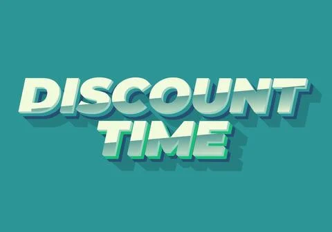Discount time. Text effect 3D style with good colors Stockillustratie