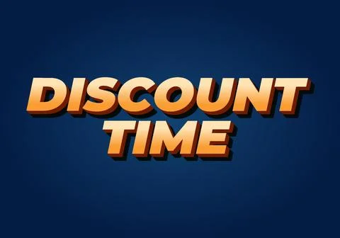 Discount time. Text effect 3D style with good colors Illustrazione stock