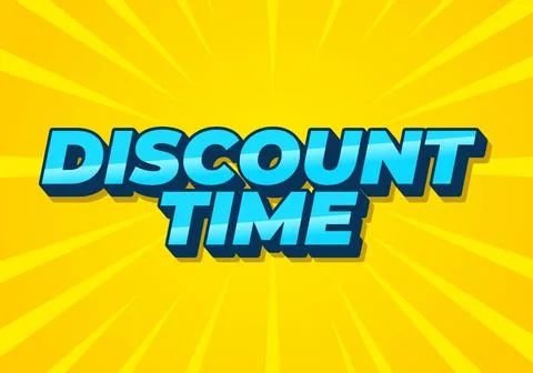 Discount time. Text effect 3D style with good colors 스톡 일러스트
