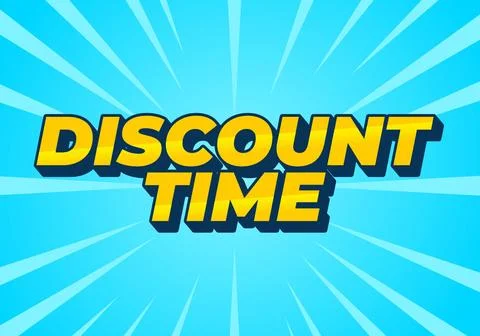 Discount time. Text effect 3D style with good colors Illustrazione stock