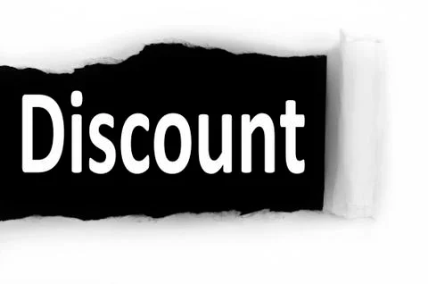 Discount under paper Stockfoto's
