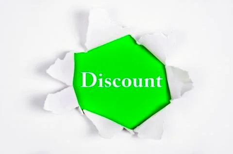 Discount under paper Stock Photos