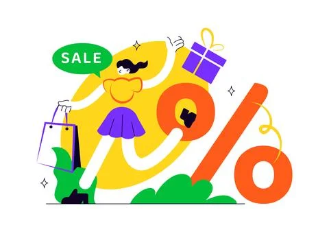 Discount Vector Illustration featuring Sale Promotion, Special Offers, Perc.. Stock Illustration