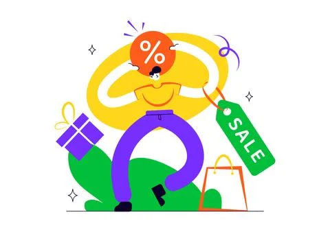 Discount Vector Illustration featuring Sale Promotion, Special Offers, Perc.. Stock Illustration