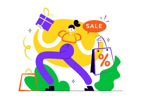Discount Vector Illustration featuring Sale Promotion, Special Offers, Perc.. Stock Illustration