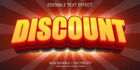 Discount vector text effect with modern style design Stock Illustration