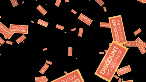 Discount voucher animation falling randomly from top to bottom. Stock Footage 330973120