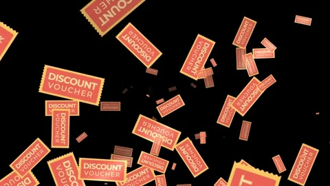 Discount voucher animation floating randomly from center forward. Stock Footage 330973111
