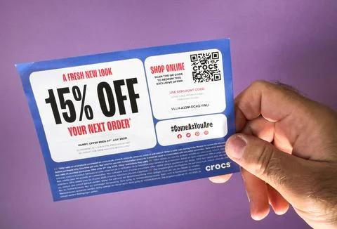 Discount Voucher Handheld Stock-Fotos