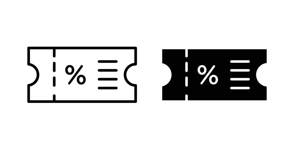 Discount voucher icon bundle for website design projects Stock Illustration