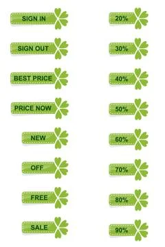 Discount web green button Stock Illustration