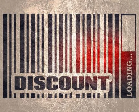 Discount word and bar code Stock Illustration