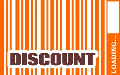Discount word build in bar code Stock Illustration