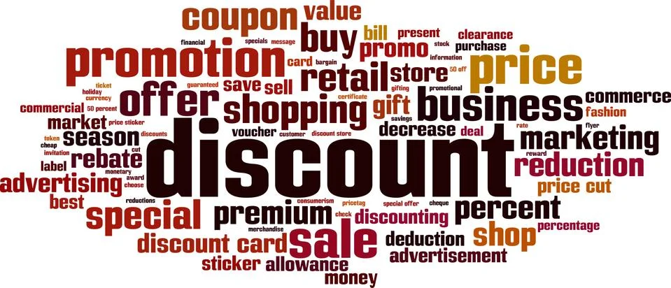 Discount word cloud Stock Illustration