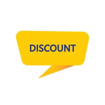 Discount - Yellow Speech Bubble. Button, Sign, Label, Icon, Tag, Badge. Stock Illustration