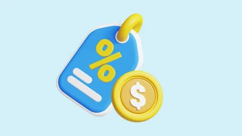 Discounting animated 3d icon. Stock Footage 289453429