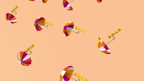 Discounts and umbrellas Stock Footage 236245797