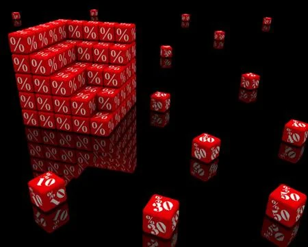 Discounts on black surface Stock-Illustration