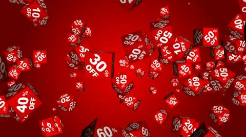 Discounts cubes (loop able, alpha) Stock Footage 14336814