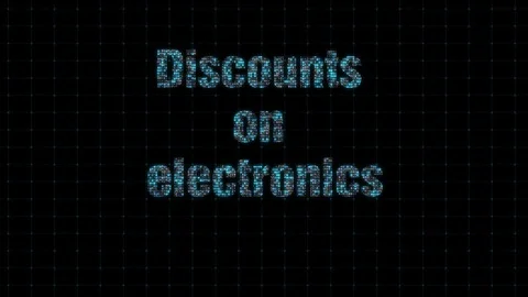 Discounts on electronics ,currency, digital animated text with binary code Stock Footage 105052025