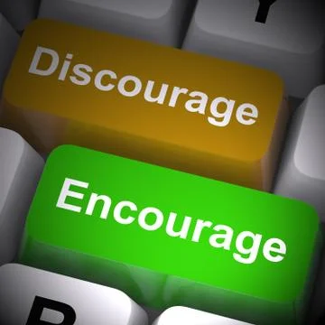 Discourage Or Encourage Keys To Motivate Or Deter Stock Illustration