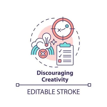 Discouraging creativity concept icon Illustrazione stock