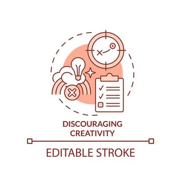 Discouraging creativity orange concept icon 스톡 일러스트