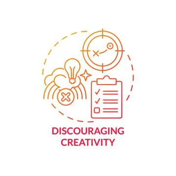 Discouraging creativity red gradient concept icon Illustrazione stock