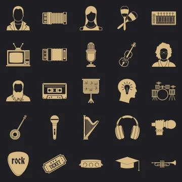 Discourse icons set, simple style Stock Illustration