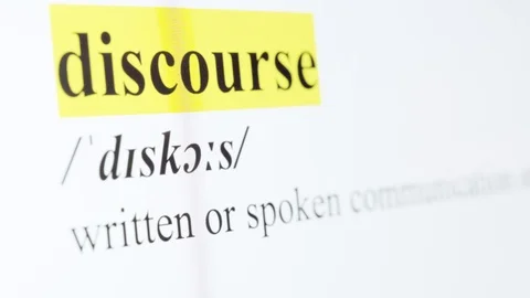 Discourse Text Macro Shot Highlighted in Yellow Color On Computer Screen Stock Footage 123224254