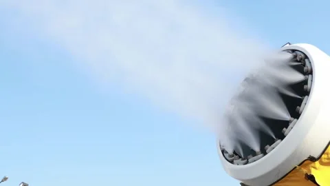 Discover cutting-edge snowmaking tech for winter resorts! Stock Footage 301874902