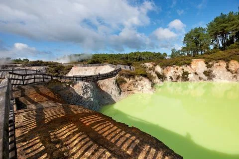 Discover Devil's Bath's unique features in Waiotapu Stock Photos