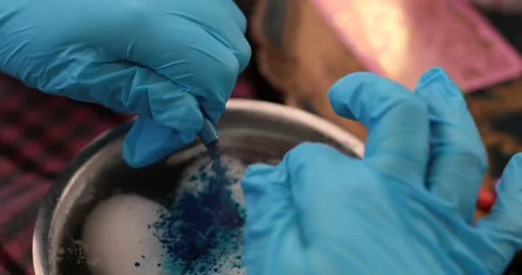 Discover Easter eggs and step of egg painting process for vibrant egg coloring Stock Footage 306066952