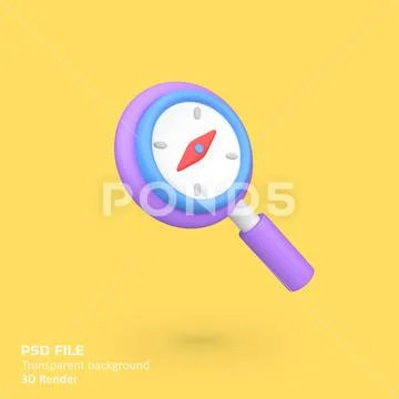 Discover isolated 3d render icon illustration PSDテンプレート