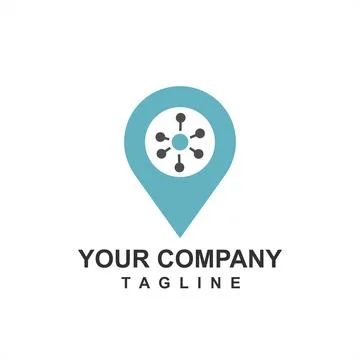 Discover map pin and globe illustration logo and vector icon Illustrazione stock