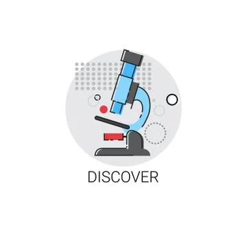 Discover Microscope Science Equipment Technology Icon 库存插图