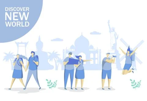 Discover new world vector concept for web banner, website page Stock Illustration
