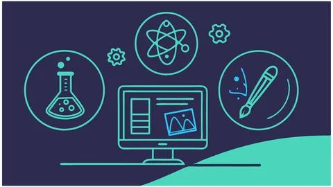 Discover the power of design science technology integrated solutions for Stock Illustration