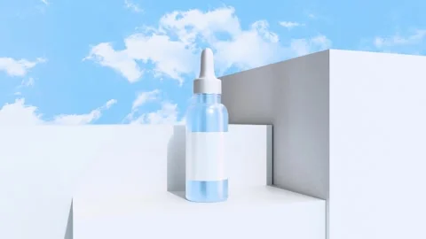 Discover pristine hydration with this elegant serum bottle mockup, promising Stockbeeldmateriaal 318610455