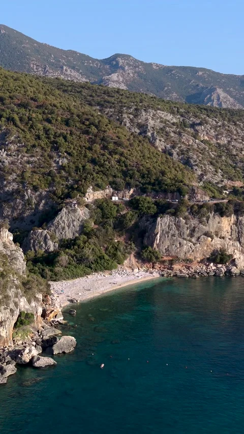 Discover the stunning Cala Fuili, a hidden gem on the Orosei Coast in Sardinia Stock Footage 345596273