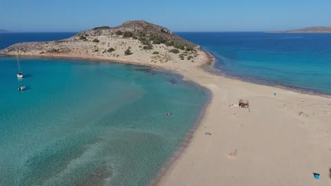 Discover stunning Simos Beach in Elafonisos, Greece, a paradise for sun-seekers Stock Footage 337376878