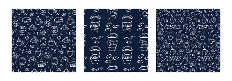Discover the Trendy Navy Pattern Collection Featuring a Variety of Unique a.. Stock Illustration
