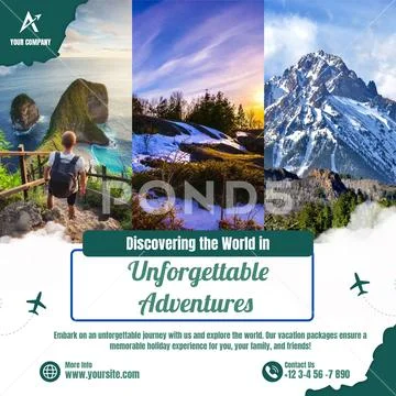 Discover unforgettable adventures exploring the world PSD Template
