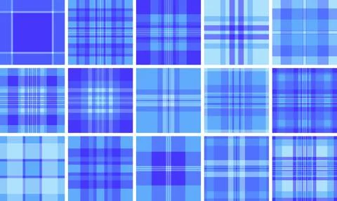 Discover this vibrant blue plaid pattern, featuring a classic checkered des.. Stock Illustration