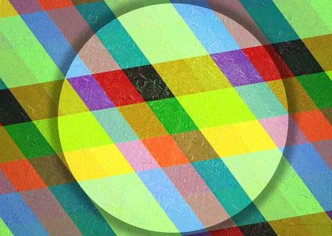 Discover a vibrant geometric abstract artwork featuring a large transparent.. Stock Illustration