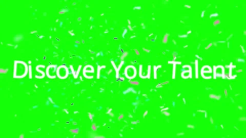 Discover Your Talent text with confetti. Celebration overlay on green screen Stock Footage 340597591