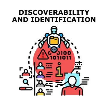 Discoverability and identification using artificial intelligence data Stock Illustration